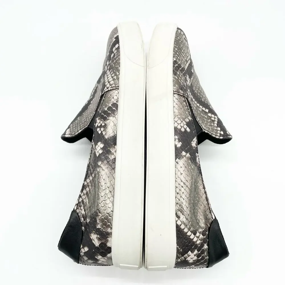 Cole Haan Grand Series Womens 10‎ Snakeskin Print Sneaker Black Gray Slip On
